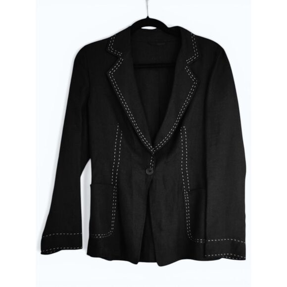 Herno Jackets & Blazers - Herno Vintage Linen Blazer Bergdorf Goodman Black Designer Luxury Old Money
